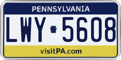 PA license plate LWY5608