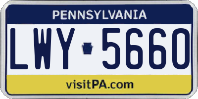 PA license plate LWY5660