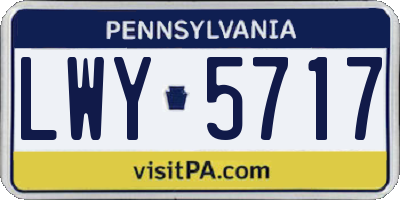 PA license plate LWY5717