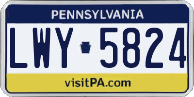 PA license plate LWY5824