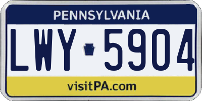 PA license plate LWY5904