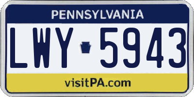 PA license plate LWY5943