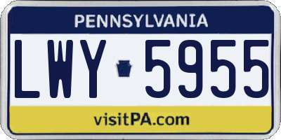 PA license plate LWY5955