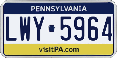 PA license plate LWY5964