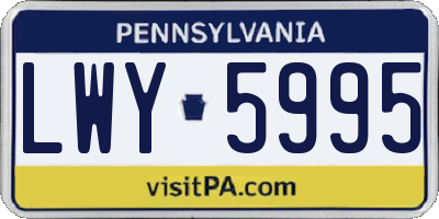 PA license plate LWY5995