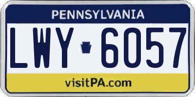 PA license plate LWY6057