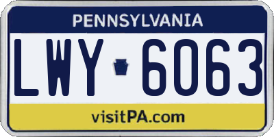 PA license plate LWY6063