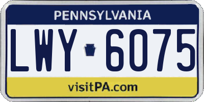 PA license plate LWY6075