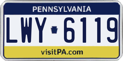 PA license plate LWY6119