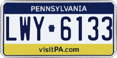 PA license plate LWY6133