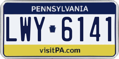 PA license plate LWY6141