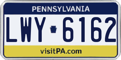 PA license plate LWY6162