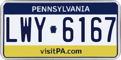 PA license plate LWY6167