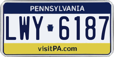 PA license plate LWY6187