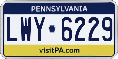 PA license plate LWY6229