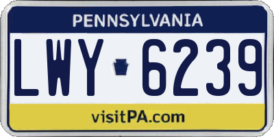 PA license plate LWY6239