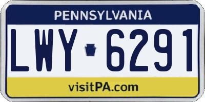 PA license plate LWY6291