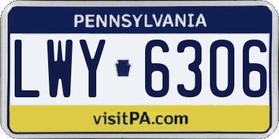 PA license plate LWY6306