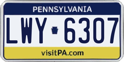 PA license plate LWY6307