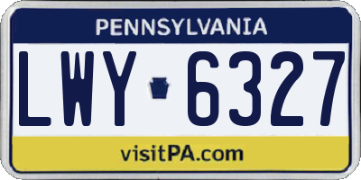 PA license plate LWY6327