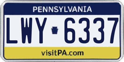 PA license plate LWY6337