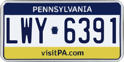 PA license plate LWY6391