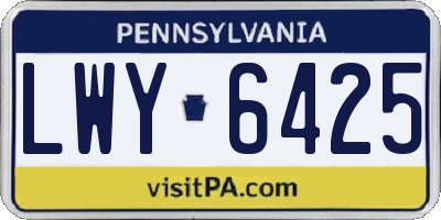PA license plate LWY6425