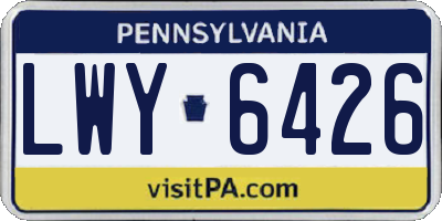PA license plate LWY6426