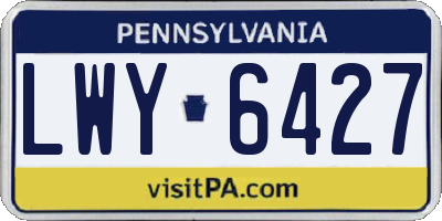 PA license plate LWY6427