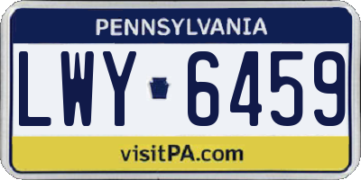 PA license plate LWY6459