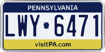 PA license plate LWY6471