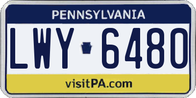 PA license plate LWY6480