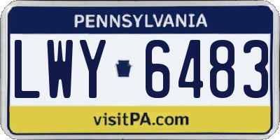 PA license plate LWY6483