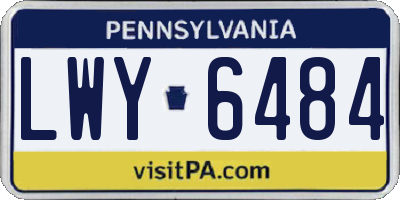 PA license plate LWY6484