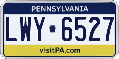 PA license plate LWY6527
