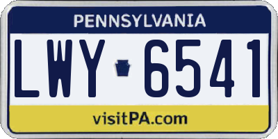 PA license plate LWY6541