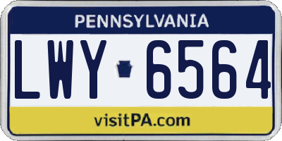 PA license plate LWY6564
