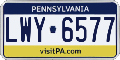 PA license plate LWY6577