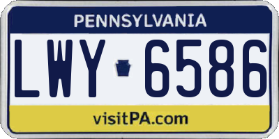 PA license plate LWY6586