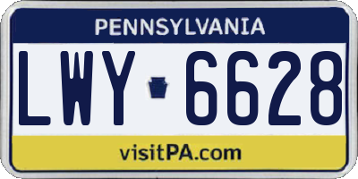 PA license plate LWY6628