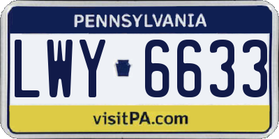 PA license plate LWY6633