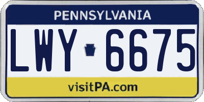 PA license plate LWY6675