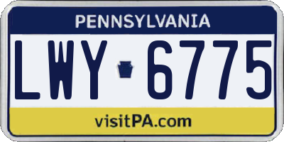 PA license plate LWY6775