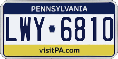 PA license plate LWY6810