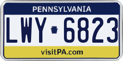 PA license plate LWY6823
