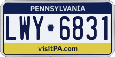 PA license plate LWY6831
