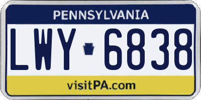 PA license plate LWY6838