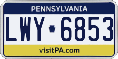 PA license plate LWY6853