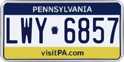 PA license plate LWY6857