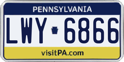 PA license plate LWY6866